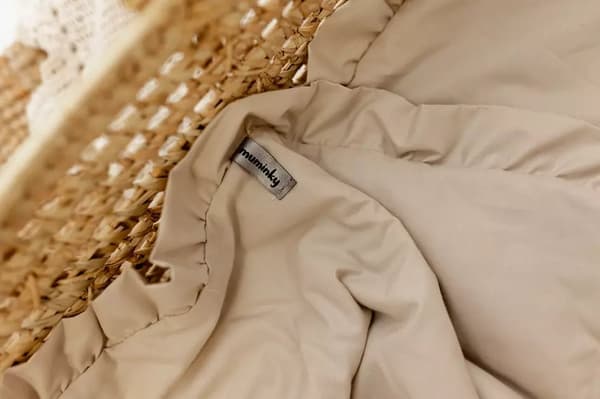 Barnsängkläder med krusiduller, bomull, 100x135, ljus beige