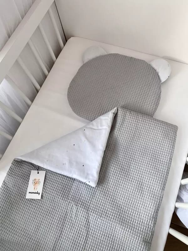 Lasten vuodevaatteet 100x135 pistettä | Vaaleanharmaa vohveli