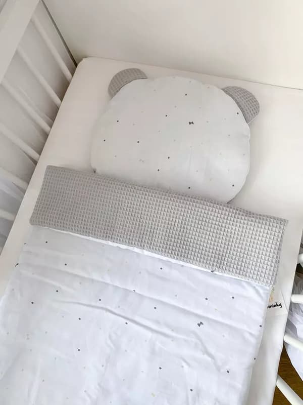 Lasten vuodevaatteet 100x135 pistettä | Vaaleanharmaa vohveli