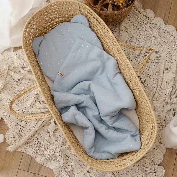 Muslin Pillow Bear | Sininen