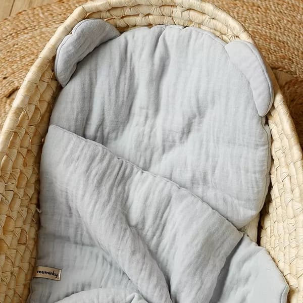 Muslin Pillow Bear | Harmaa