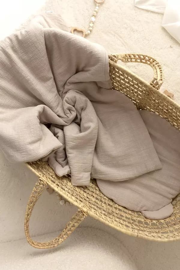Förskolebarns sängkläder Muslin 100x130 | Beige A'la Linne