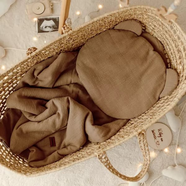 Muslin Sengesæt, Dyne, Pude, 55x75, Mørk Beige, A'la Linen