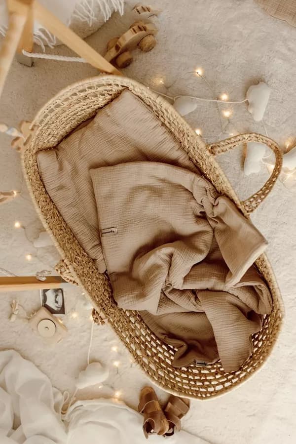 Muslin Sengesæt Pudedyne 55x75 Beige