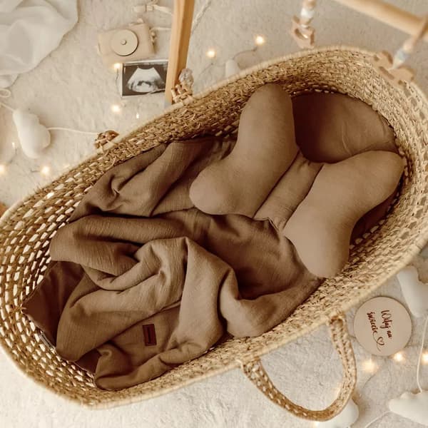 Muslin barnevognssæt | Mørk beige A'la Len
