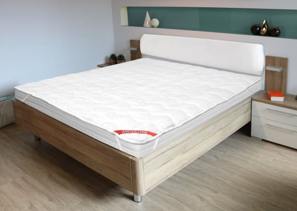 Tråd quiltad premium övermadrass/skydd 200x220cm vit