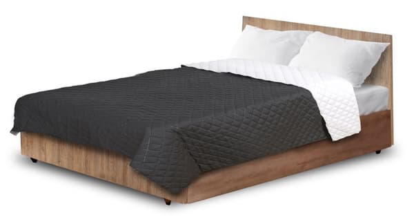 Ultralyds quiltet sengetæppe 160x200 cm sort og hvid