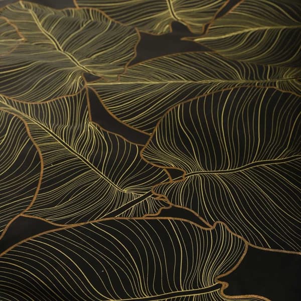 Sängkläder | GALLO | svart bladsatin | 160x200 + 2*70x80cm | 811963