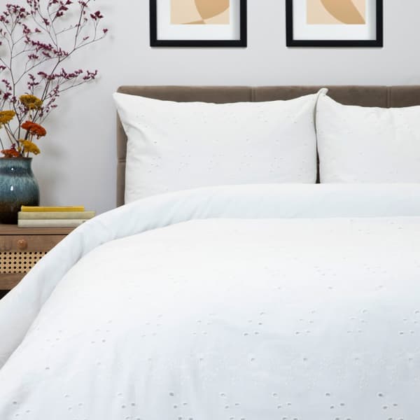 Sengetøj | LILITH | percale broderet hvid PREMIUM | 220x200 + 2*50x60cm | 880846
