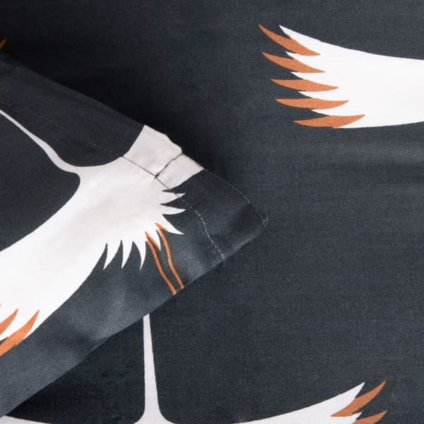 Sängkläder | DEVIKA | satin i kranar grafit | 160x200 + 2*70x80cm | 702495