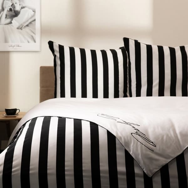 Sengetøj | MONROE KARNEVAL | sort og hvid stribet mikrofiber | 160x200 + 2*70x80cm | 724619