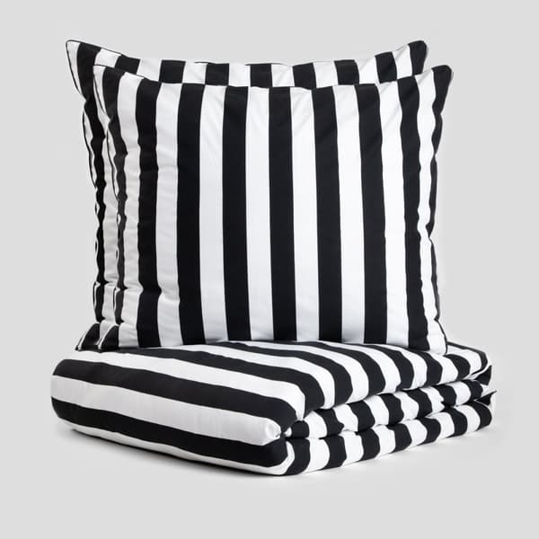 Sengetøj | MONROE KARNEVAL | sort og hvid stribet mikrofiber | 160x200 + 2*70x80cm | 724619