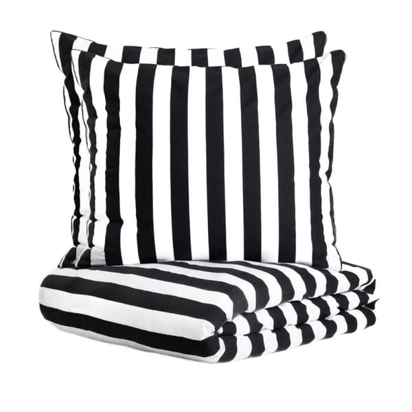 Sengetøj | MONROE KARNEVAL | sort og hvid stribet mikrofiber | 160x200 + 2*70x80cm | 724619