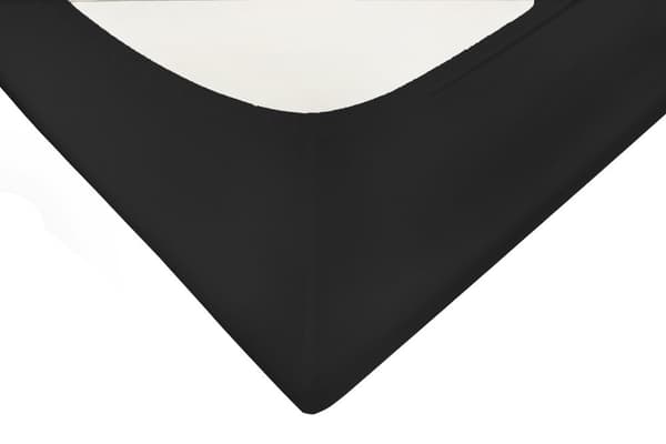 Satin dæklag 180x200x25, sort_48, MATEX