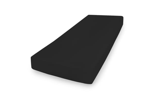 Satin dæklag 180x200x25, sort_48, MATEX