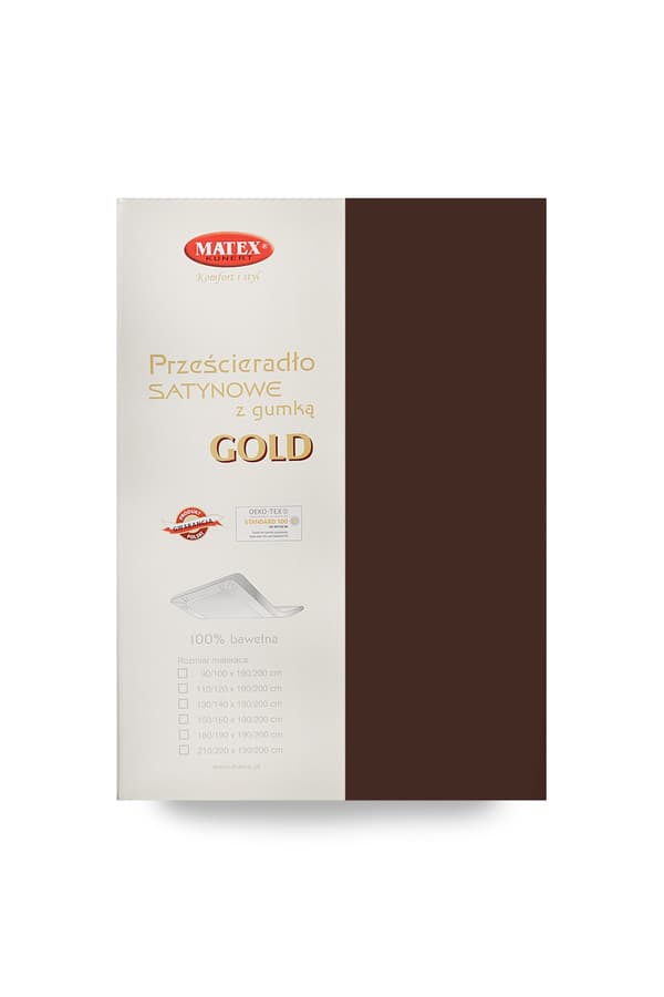 Satin dæklag 90x200x25, brun_18, MATEX