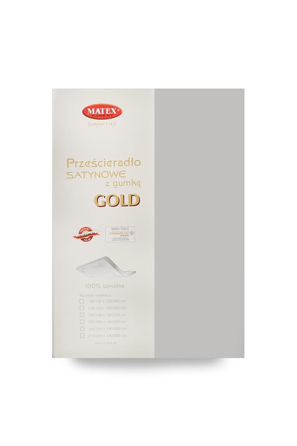 Satin dæklag 90x200x25, grå_42, MATEX