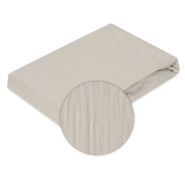 Lakan MUSLIN 160x200x25, ljusbeige_15, MATEX