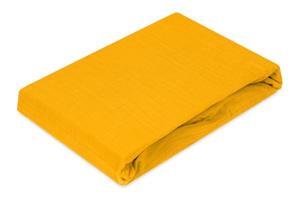 Mukautettu lakana MUSLIN 90x200x25, sinappi_06, MATEX