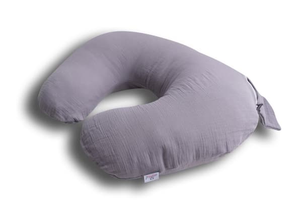 Positioneringskudde, längd 150, miniRELAX, muslin, 44 cm, grå