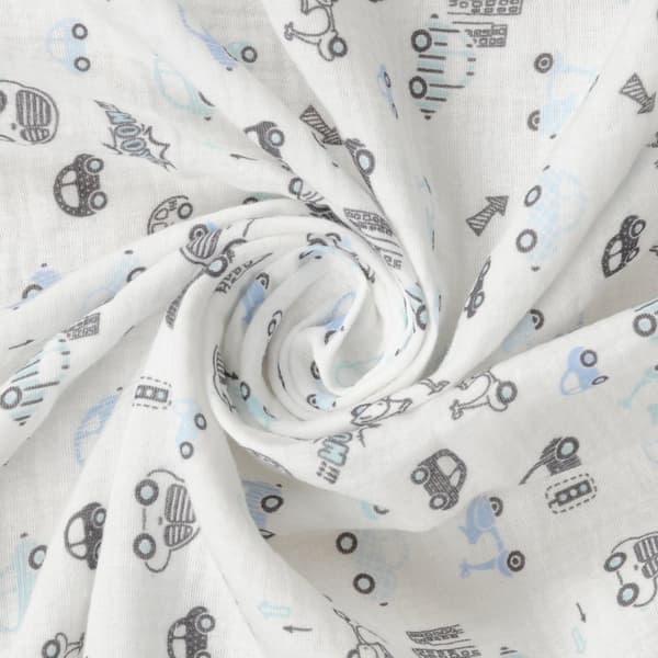 MUSLIN DESIGN vaippa painettu 3 kpl, koko. 70x80