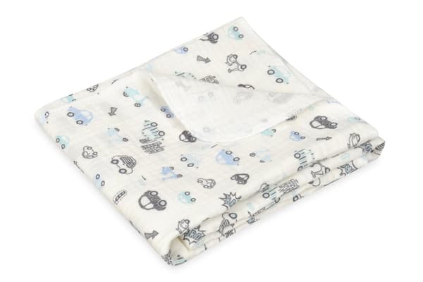 MUSLIN DESIGN vaippa painettu 3 kpl, koko. 70x80