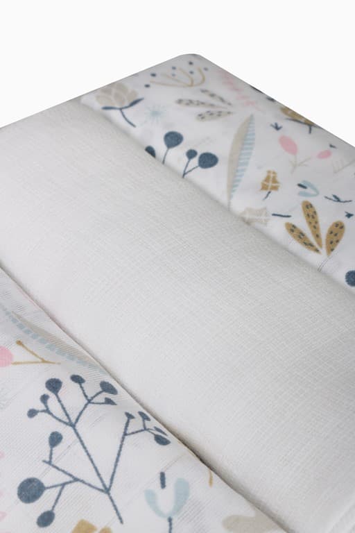 MUSLIN blöjtryckt 3-pack, stl. 70x80