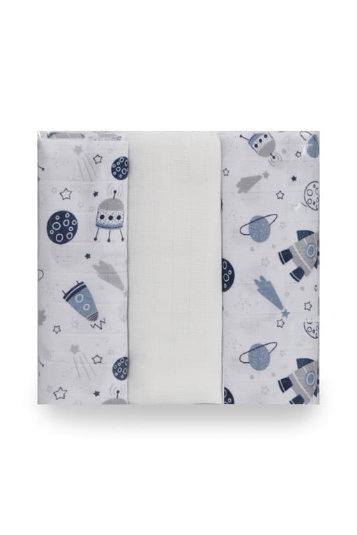 MUSLIN vaippa painettu 3 kpl, koko. 70x80