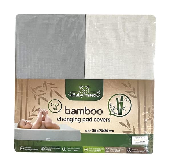 BAMBU skötbordsöverdrag, 2-pack, stl 50x70/80