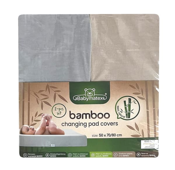 BAMBU skötbordsöverdrag, 2-pack, stl 50x70/80