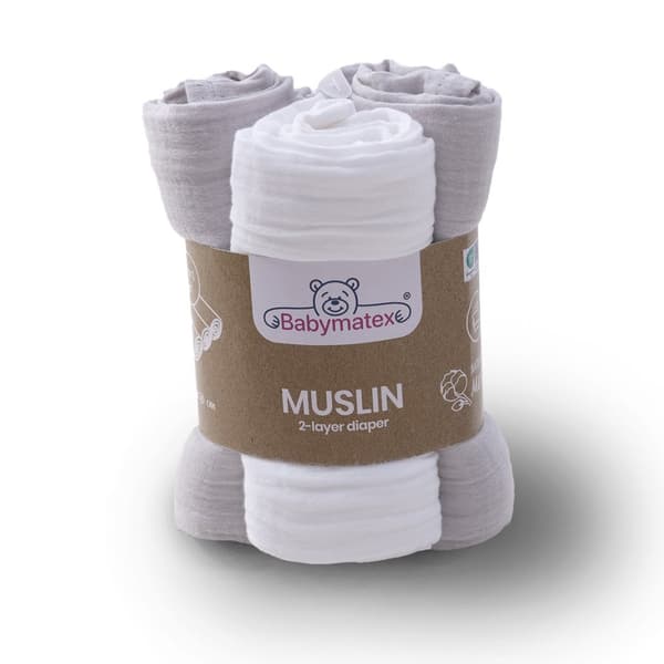 Vaippa 70x80 MUSLIN 3 kpl väri 42 harmaa