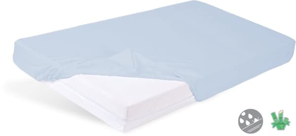 Vandtæt lagen, BAMBUS underlag blå 60x120x10 BABYMATEX