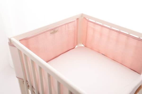 Spjälsängsskydd 180x30 BUMP AIR MUSLIN 12 smutsrosa