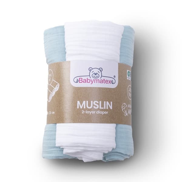 Vaippa 70x80 MUSLIN 3 kpl väri 33 minttu