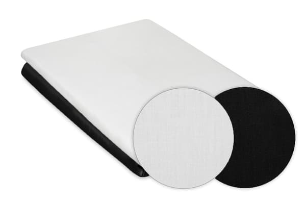 Satin dobbeltsidet sengetøj 140x200 + 70x80 hvid/sort MATEX