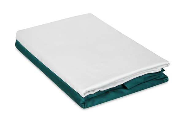 Kaksipuoliset satiinivuodevaatteet 160x200 +2x70x80 valkoinen/voinvihreä MATEX