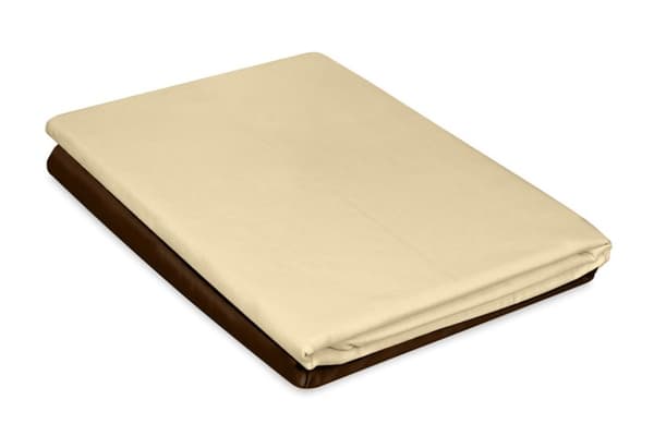 Dubbelsidigt satin sängkläder 160x200 +2x70x80 ljus beige/brun MATEX