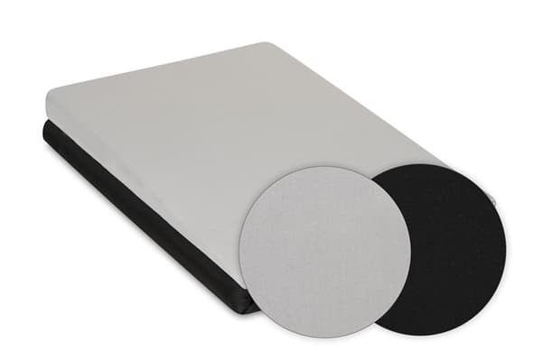 Satin dubbelsidig säng 160x200 +2x70x80 grå/svart MATEX
