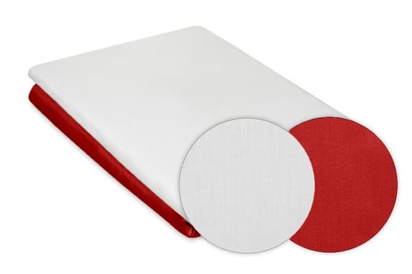 Dubbelsidigt satin sängkläder 220x200 +2x70x80 vit/röd MATEX