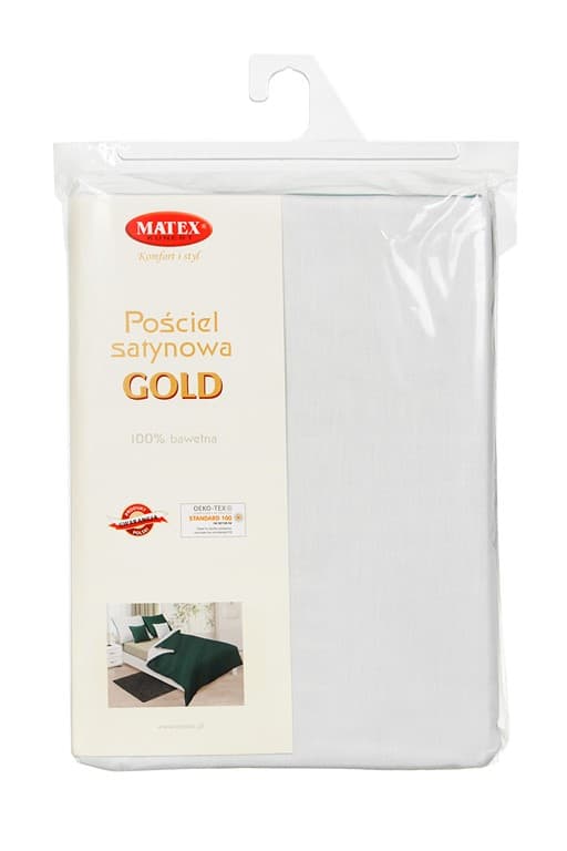 Dubbelsidigt satängsäng 220x200 +2x70x80 vit/smörgrön MATEX