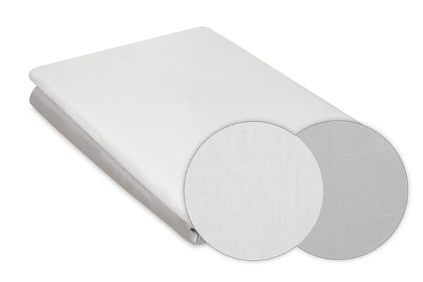 Dubbelsidiga sängkläder i satin 220x200 +2x70x80 vit/ask MATEX