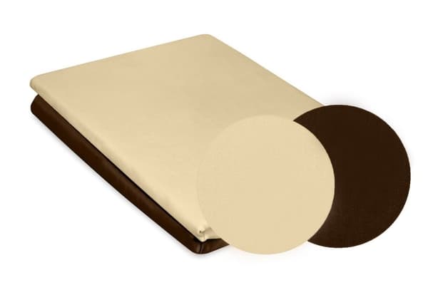 Dubbelsidigt satin sängkläder 220x200 +2x70x80 ljus beige/brun MATEX