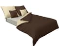 Miniatyrbild 1 av 4: Dubbelsidigt satin sängkläder 220x200 +2x70x80 ljus beige/brun MATEX