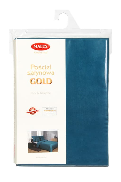 Sängkläder i bomullsatin 140x200 +70x80+40x40 turkos_37 MATEX