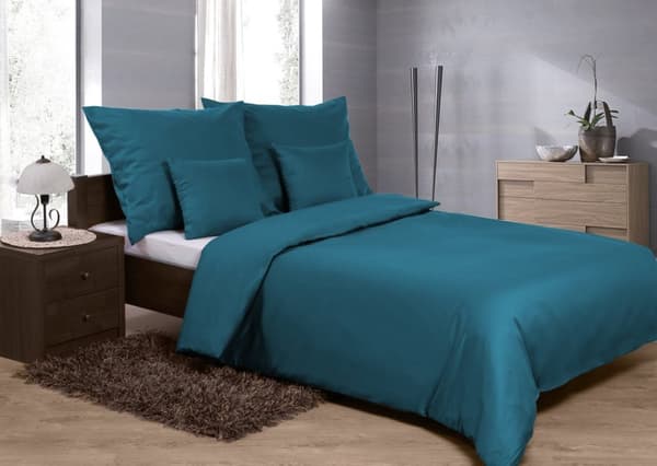Sängkläder i bomullsatin 160x200 +2x70x80+2x40x40 turkos_37 MATEX