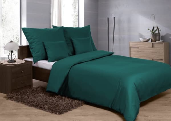 Sängkläder i bomull satin 220x200 +2x70x80+2x40x40 grön_34 MATEX