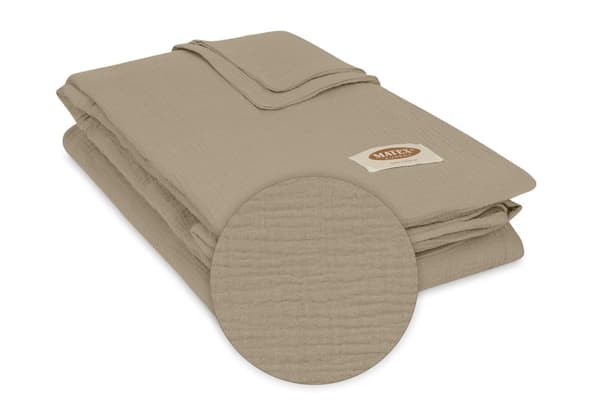 Puuvillaiset vuodevaatteet MUSLIN beige_17 (220x200-1,70x80-2) MATEX