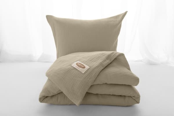 Puuvillaiset vuodevaatteet MUSLIN beige_17 (220x200-1,70x80-2) MATEX