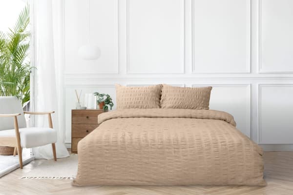 Sengetøj SATIN PRÆGET (160x200-1,70x80-2) beige_15 MATEX