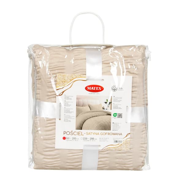 Sengetøj SATIN PRÆGET (160x200-1,70x80-2) beige_15 MATEX